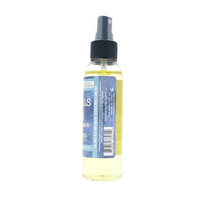 Rinse Bath & Body Blue Citrus Body Oil Moisturizer Spray - Natural Lightweight Fast Absorbing with Squalane, Grapeseed, Apricot & Vitamin E Oil for All Skin Types, 4 fl oz