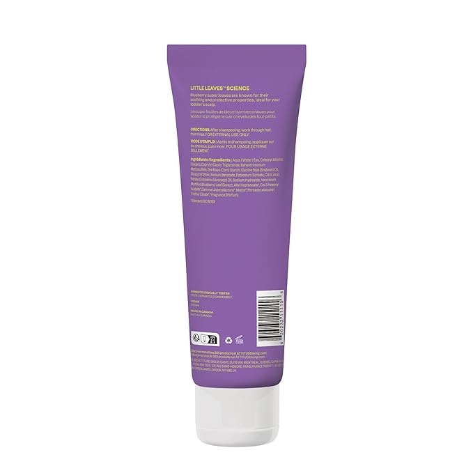 ATTITUDE Hair Conditioner for Kids, Dermatologically Tested Products, Plant- and Mineral-Based Detangler, Vegan, Vanilla and Pear, 8 Fl Oz (Pack of 6)