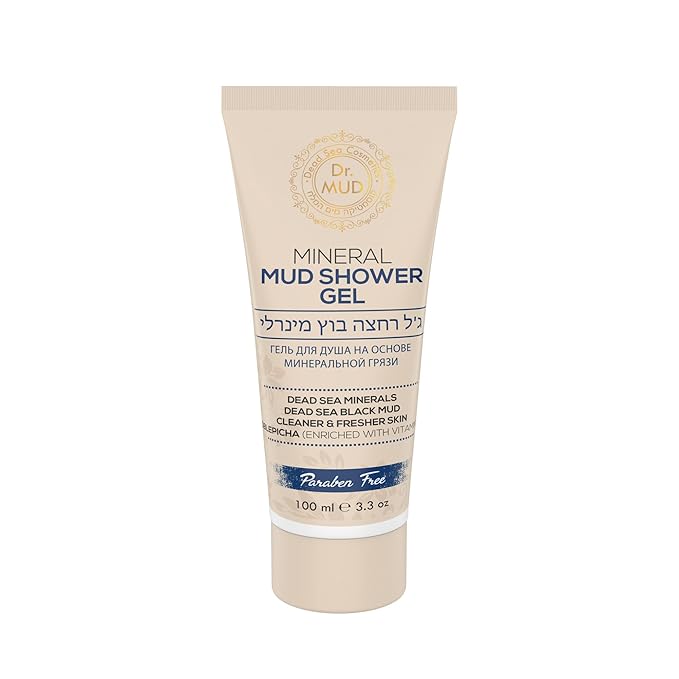 Dr. MUD Mineral Mud Shower Gel with Dead Sea Mud, 21 Minerals, Sea Buckthorn Oil, Aloe Vera & Chamomile – Natural Body Wash for Normal, Dry & Sensitive Skin, Paraben-Free, 3.3 fl oz (100 ml)