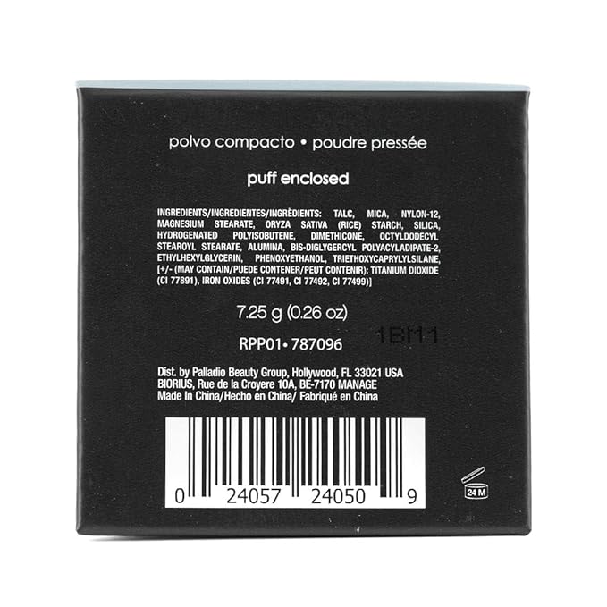 Palladio Pressed Rice Powder, Face Mattifying Setting Powder, Oil Absorbing, Poreless Makeup Foundation Perfecting, Facial Blotting Compact with Mirror, Includes Sponge, Translucent