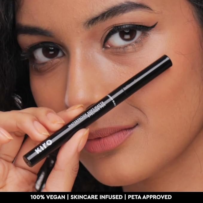 Waterproof Eyeliner Pen - Intense Black, Matte Finish - Lasts Up to 24 Hours - Tear, Sweat & Smudge Proof - 100% Vegan, 1.1 ml