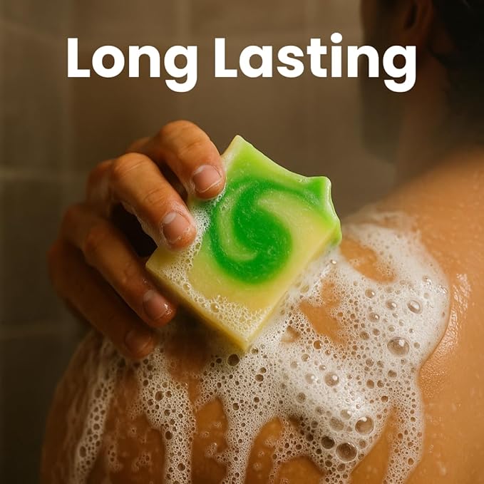 Natural Body Soap Bar with Long Lasting Scent Moisturizing Formula made in Canada for Men and Women. Multi-Pack (2-Pack, Rosemary/Scarlet)