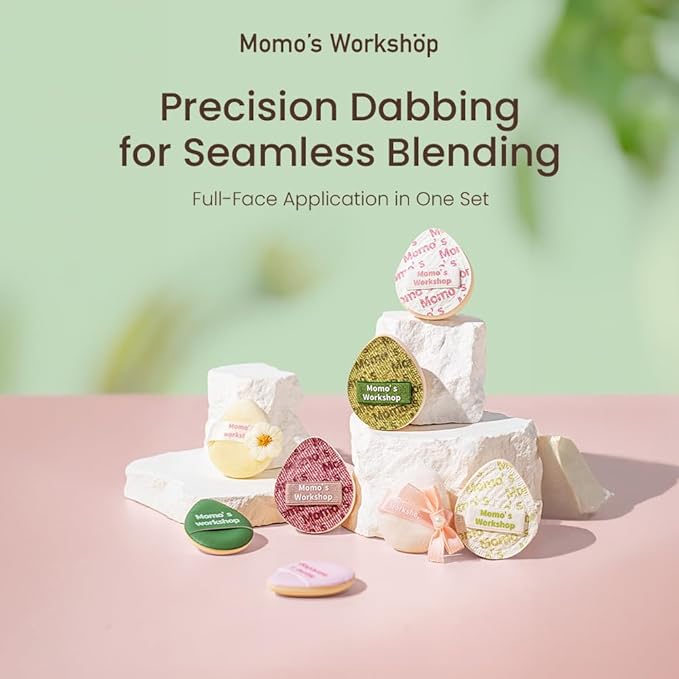 Mini Denim Makeup Sponge Set,Professional Blenders Sponge for Concealer/Blush/Highlighter, Perfect for Detail Work & Travel,4pcs,Pink,with Travel Pouch,Beginer-Friendly & Reusable