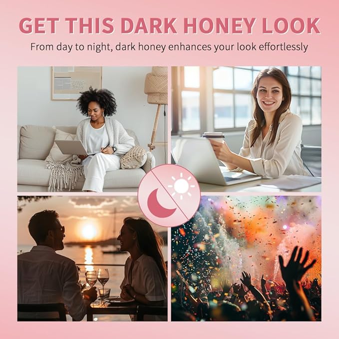 Honey Lipstick Tinted Lip Balm, Hydrating Natural Glossy Lip Color, Long-lasting Moisturizing Lip Balm Honey Collection Lipstick Set (Pink+Dark Honey, 0.07oz)