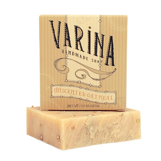 Organic Unscented Oatmeal Bar Soap - Gentle Cleansing for Sensitive Skin, Unscented - 3 Pack