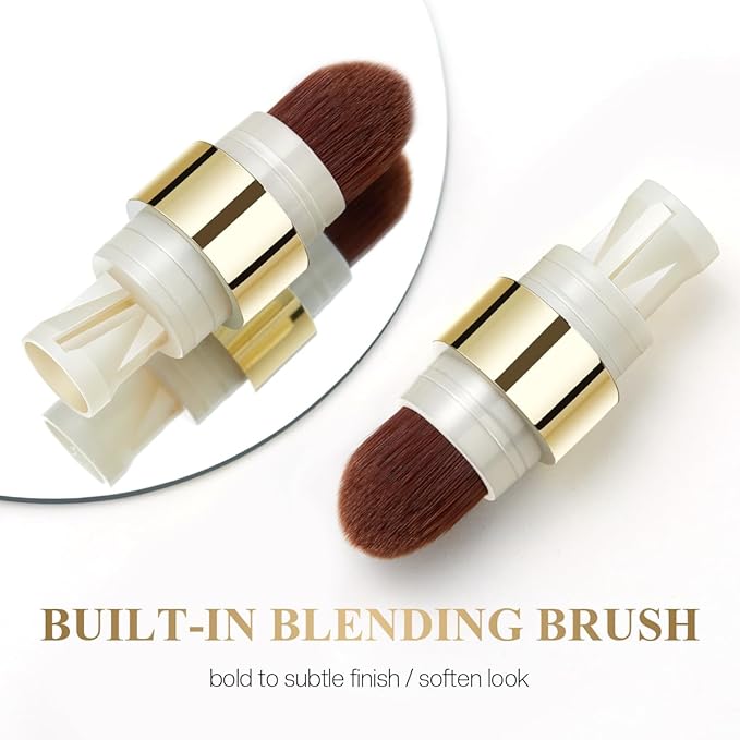 Eyeshadow Makeup Stick, Cream Shimmer, Eyeshadow Highlighter Makeup Eye Brightener Pencil Sticks Cosmetics, with Built-in Brush and Sharpener