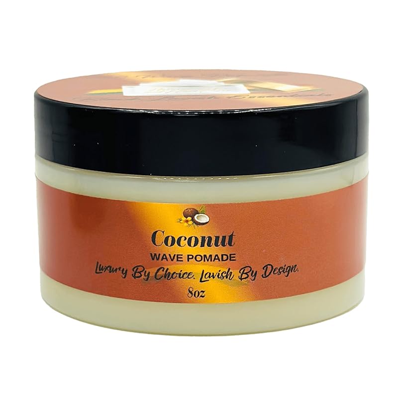 Ultra-Smooth 360 Wave Pomade, 8oz Coconut Hair Butter, Strong Hold Non-Greasy Hair Styling Cream for Deep Waves, Shea and Mango Butter Natural Ingredients (Coconut 360 Pomade, 8oz)