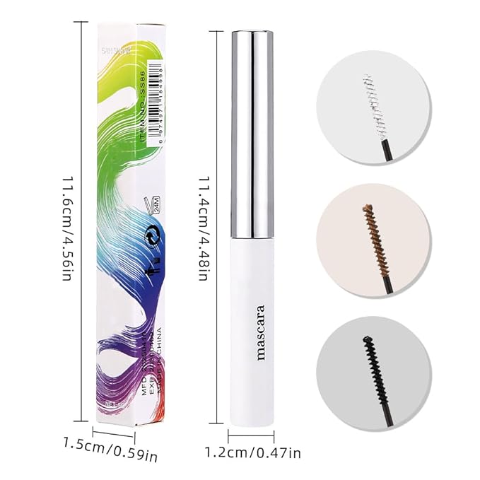 BINGBRUSH 3PCS Colored Mascara for Eyelashes, Voluminous Colorful Mascara, White Brown Black-Lengthening, Defining, Curling, Multiplying Formula