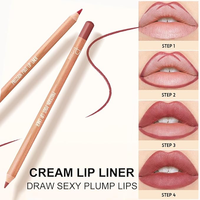 12 Colors Lip Liner Set, Matte Finish Series Lip Liners Pen Kit for Women, Long Lasting Waterproof Smooth High Pigmented Lip Pencil for Daily Makeup (Set B)