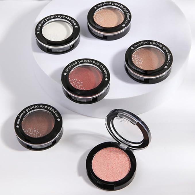 Monochrome Cream Glittle Eyeshadow Palette Makeup, High Pigment Natural Sombras Crema Para Ojos, Champagne Shimmer Single Shimmer Eye Shadow for Older Women, Talc, Paraben & Cruelty Free