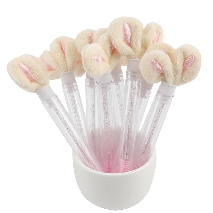 20 PCS Disposable Mascara Wand Tube Sets Tube Rabbit Ear Lash Spoolies For Eyelash Extensions Mascara Brush Disposable Empaty Eyebrow Brush Applicators Makeup Tool (Style#4)