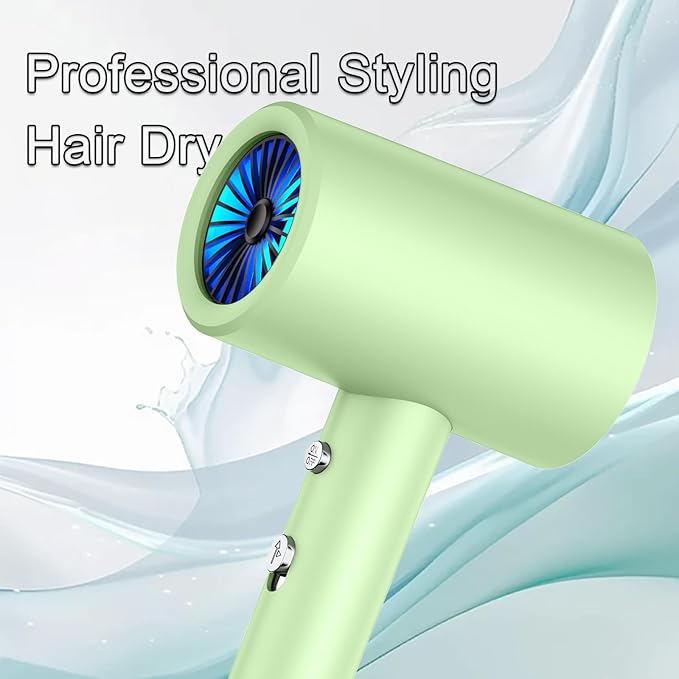 110V Hotel Wall Mounted Hair Dryer for Bathroom๏ผwith Night Light๏ผ Professional Styling HairDryer for SalonใBlue Light Negative Ionsใ Fast Drying Restroom Blow Dryer๏ผMatte Texture - Graphite Ash