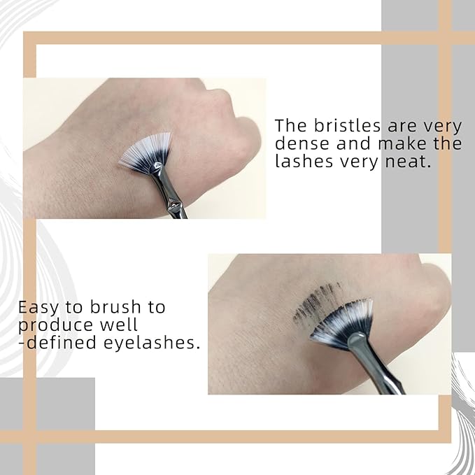 Fan Mascara Brushes, 3Pcs Eyelash Brush, Eyebrow Brush Lash Wand for Lashes, Facial Fan Brush for Eyelash Clumping. (Fan brush)