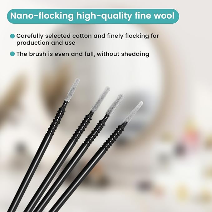 200 Disposable Micro Brushes & Mascara Wands - Microswabs for Eyelash Extensions, Makeup & Lip Micro Applicator Brush