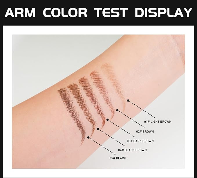 Eyebrow Pencils for Women - Microblading Eyebrow Pencil 2-In-1 Dual-Ended Eyebrow Pen with Precise 2-Fork-Tip & Brush-Tip Waterproof Eyebrow Pencil for Hair-Like Brows, Last All-Day, Black Brown