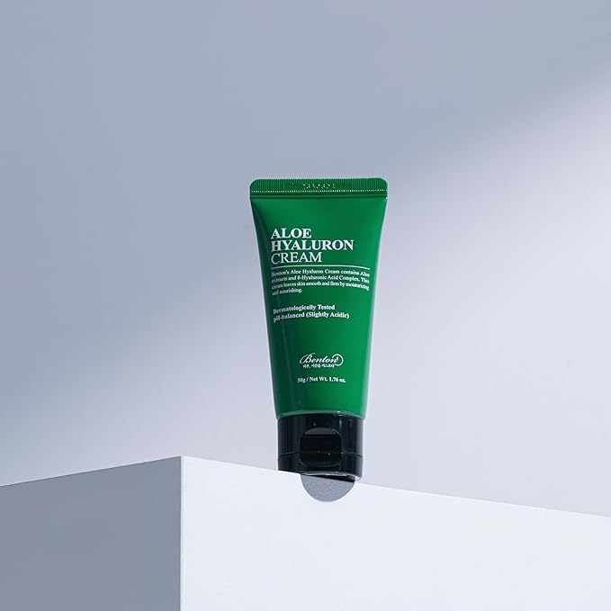 BENTON Aloe Hyaluron Cream 50g (1.76 oz.) - Aloe Leaf Water & Hyaluronic Acid Contained Soothing and Moisturizing Facial Cream, for Dryness and Itchy Senstivie Skin