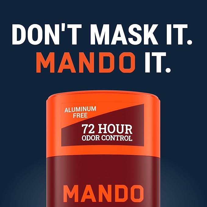 Mando Whole Body Deodorant For Men - Smooth Solid Stick - 72 Hour Odor Control - Aluminum Free, Baking Soda Free, Skin Safe - 2.6 Ounce (Pack of 2) - Bourbon Leather