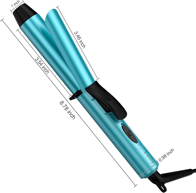 FARERY Travel Size Mini Curling Iron, Dual Voltage 1 Inch Ceramic Mini Hair Curler, Travel Curling Iron for Short Hair Infused with Keratin & Argan Oil, with Storage Bag