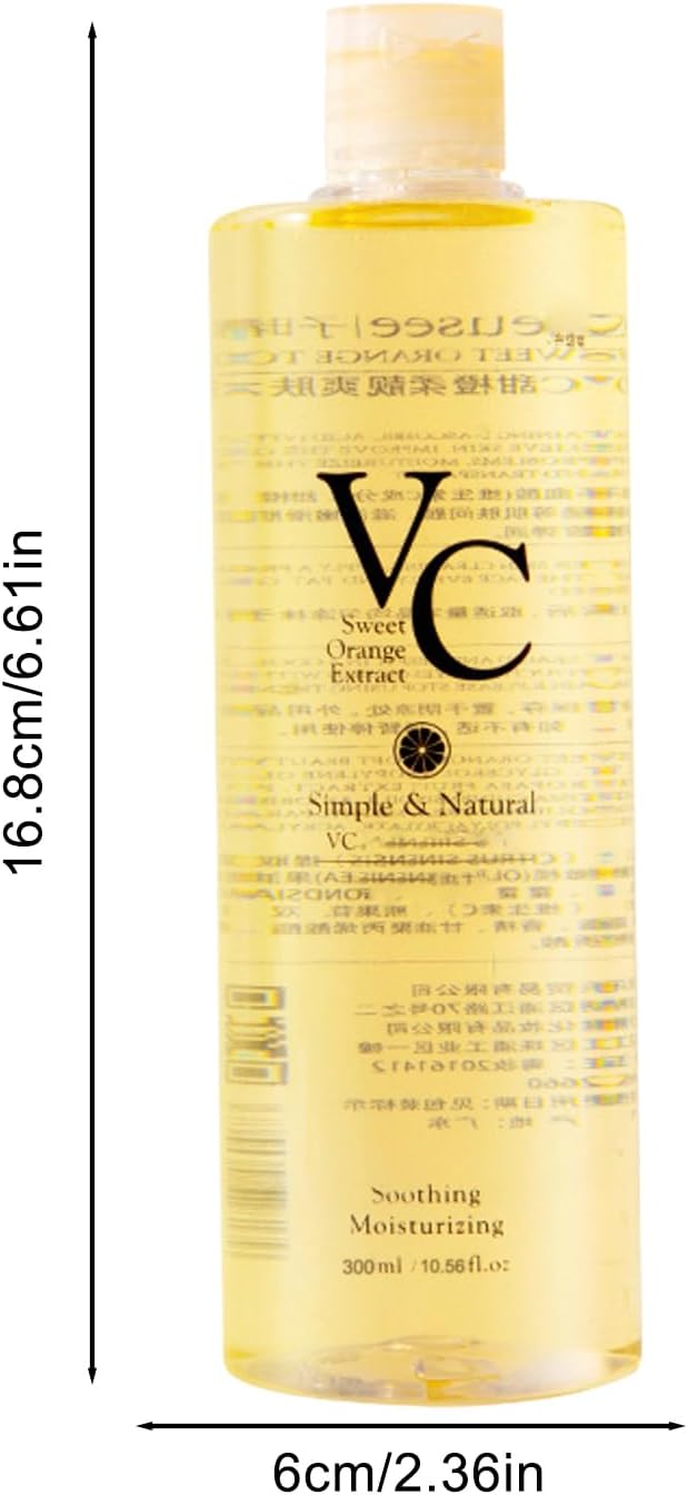 VC Toner,Moisturizing Face Toner Hydrating Facial Essences,Lightweight Face Moisturizer,Vitamin C & Sweet Orange Essence, Minimizes Pores & Soothes Dry Skin for All Types,300ml