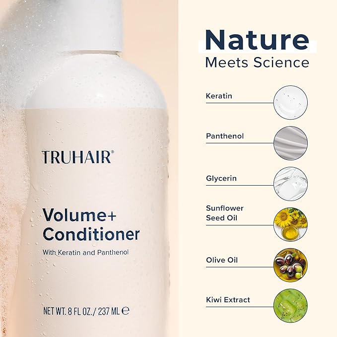 TRUHAIR Volume+ Conditioner with Keratin & Panthenol – Lightweight Hydration & Shine