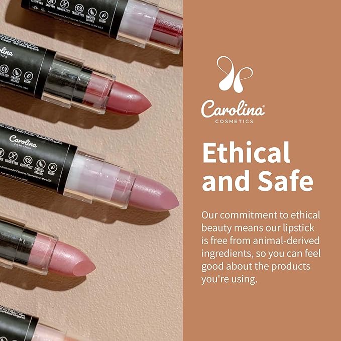 Plant-Based Moisturizing Lipstick - Scarlet Shade 0.15oz- Hydrating with Cocoa Oil, Gluten-Free, Vegan, Non-GMO, Paraben-Free - Lightweight Cream Texture