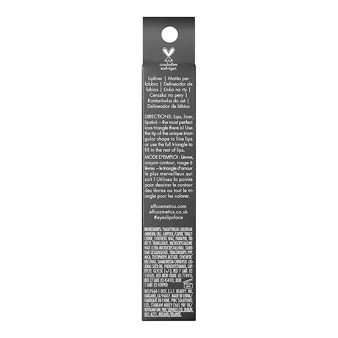 e.l.f. Love Triangle Lip Filler Liner, 2-in-1 Lipliner Pencil For Sculpting & Filling, Long-Lasting Intense Color, Vegan & Cruelty-Free, Mauve