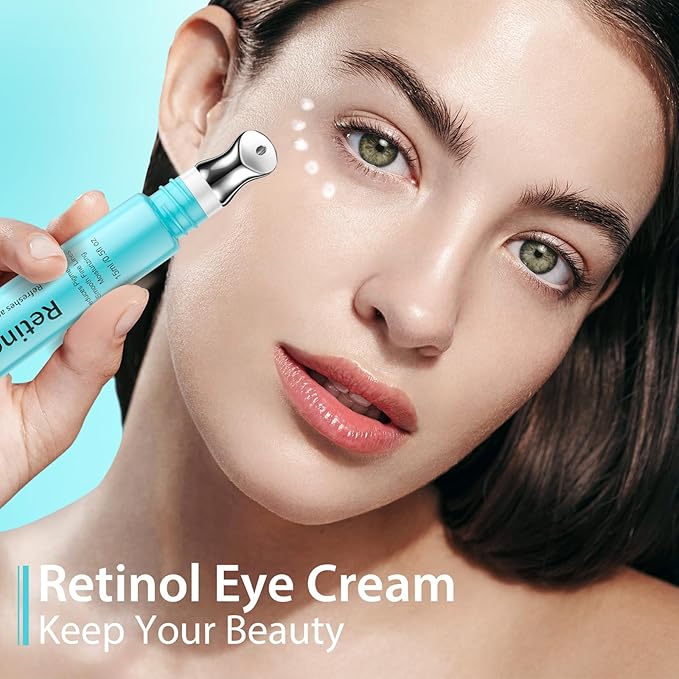 Retinol Eye Cream - Eye Serum for Dark Circles & Puffiness Anti-Aging - Under Eye Cream with Hyaluronic Acid & Caffeine to Reduce Wrinkles & Repair the Eye Area (15ml)