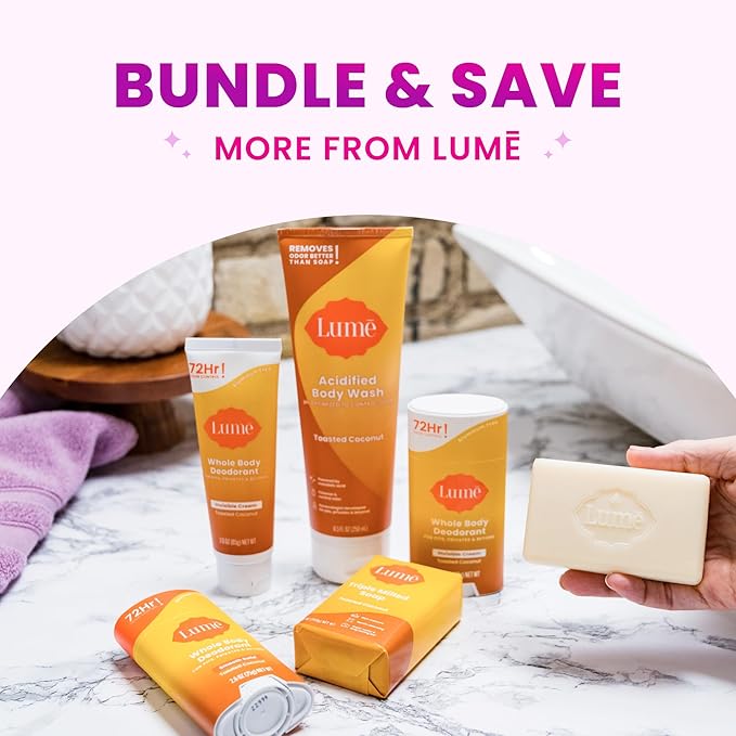 Lume Invisible Spray Deodorant For Women - Whole Body Deodorant Spray - 72Hr Odor Control - Ozone Friendly, Natural Propellant - Aluminum & Baking Soda Free, Skin Loving - 3.6oz, 2pk (Toasted Coconut)