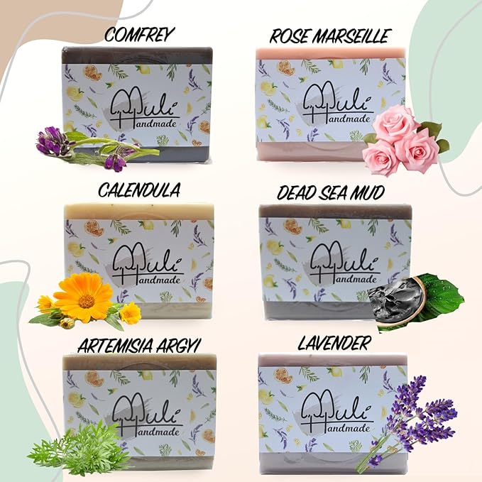 Natural Handemade Bar Soap for Men and Women with Essential oils, Scented Bar Soaps for Bath, Fragrance Regular Use Gift Set (Pack of 3) Dead Sea Mud