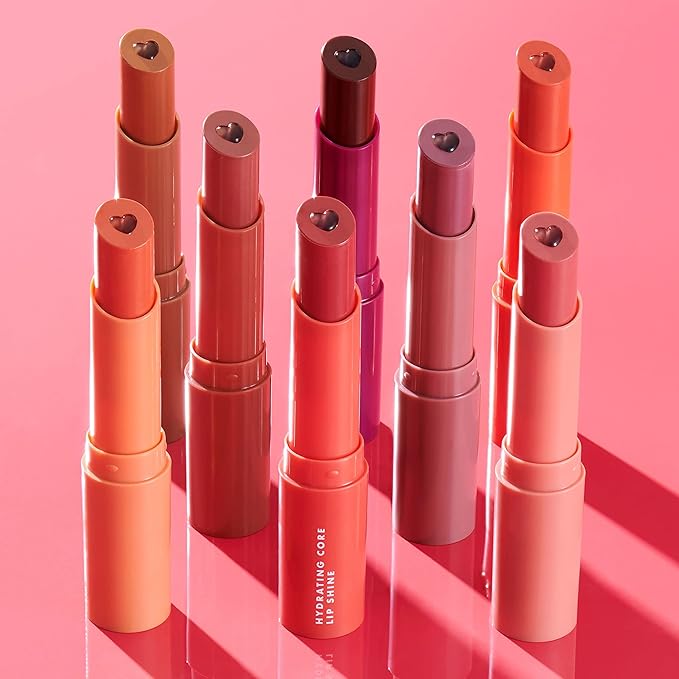 e.l.f. Hydrating Core Lip Shine, Conditioning & Nourishing Lip Balm, Sheer Color Tinted Chapstick, Ecstatic, 0.09 Oz