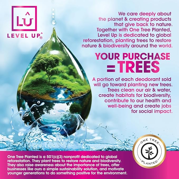 Level Up Girls Deodorant: Aluminum-Free, Alcohol-Free, Paraben-Free, 24 Hr Odor Protection, Clean Fresh Scent, Kids & Tweens, Made in the USA