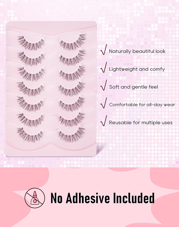 Frihappy Wispy Natural Lashes C Curl Short Fake Eyelashes Natural Look HA-22