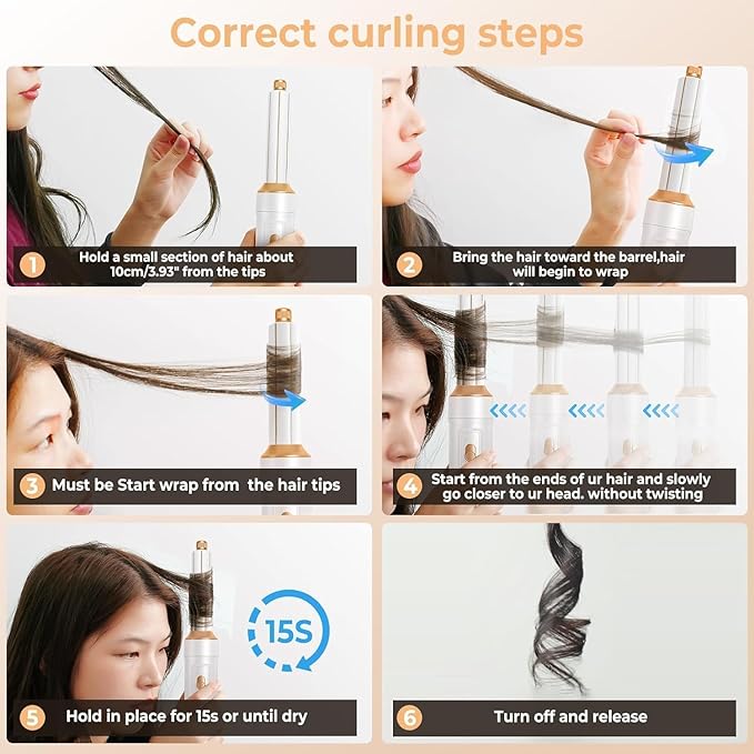 Hair Dryer Brush 5 in 1, Negative Ion Blow Dryer Brush Set Upgrade Hot Air Brush Air Styler Curling Wrap Air Curler, Curling Iron Hair Styling Tools As A Gift for Straight/Curl/Drying/Smoothing
