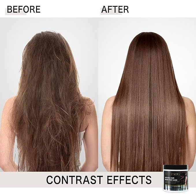 Hair Treatment Mask with Argan Oil & Shea Butter, Self-Heating Hair Mask – Intense Hydration for Dry & Damaged Hair – Sulfate-Free, Paraben-Free, 500g/16.9oz