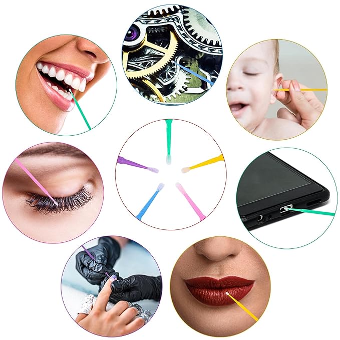 BTYMS 1000 Count Dental Applicators Microbrush Micro Swabs for Eyelash Extensions,Micro Applicators Brushes Disposable Lash Swabs Mascara Brush - 1.5mm/2mm/2.5mm