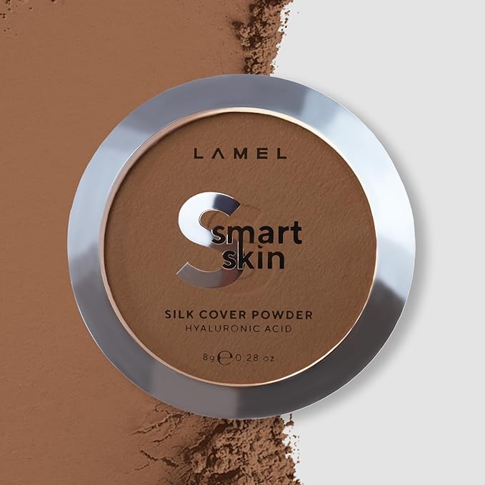 Lamel Smart Skin Silk Compact Powder - Long Lasting Pressed Finishing Powder - Oil Control Makeup, Suitable for Dry Skin, Lightweight Formula - 406 Caramel 0.28 oz