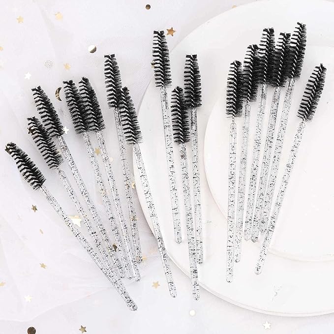 Tbestmax 500 Disposable Mascara Wands Eyelash Brush Spoolies for Eyebrow Eye Lash Extension Black