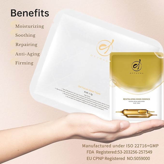 Bioactive Collagen Face Mask,Separated Serum Gel 33ml And Powder Membrane, Real Deap Skin Care Beauty SPA,Hydrating,Repairing,Revitalizing, Anti-Aging (1 pair)