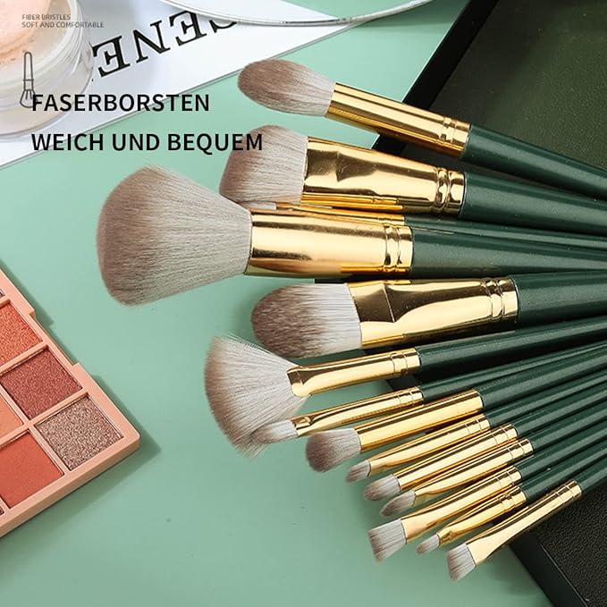 Make Up Brushes- Comfortable To Hold And Easy To Use. Eyeshadow, Blush, Powder, Foundation, Blending, Full Face Make up Brushes Set With Leather Holder