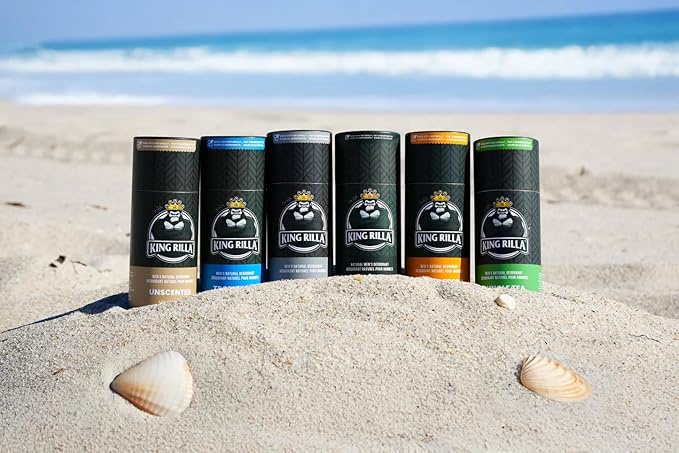 King Rilla Natural Deodorant for Men – Aluminum-Free, Vegan, Organic, Non-Toxic, Eco-Friendly Deodorant Stick – Long-Lasting Odor Protection – Made in USA (Jungle Tea)
