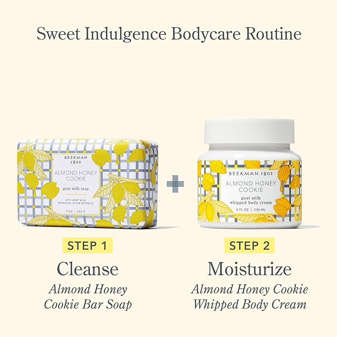 Beekman 1802 Whipped Body Cream – Moisturizes & Softens Skin with Goat Milk, Mango Seed Butter & Vitamin E – 8 oz – Almond Honey Cookie