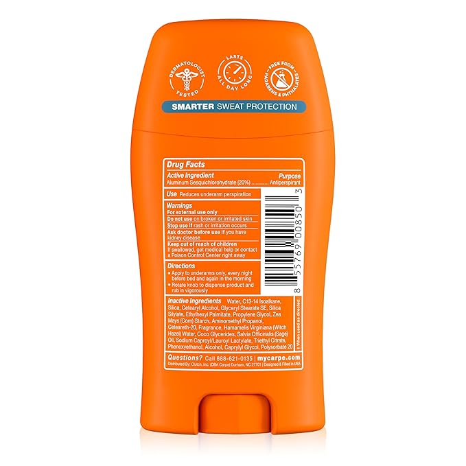 Carpe Underarm Antiperspirant Deodorant for Men and Women - 72 Hour Sweat & Odor Control - Clinical Strength Deodorant for Men - Long Lasting Deodorant Antiperspirant - Mountain Breeze - 3 Pack
