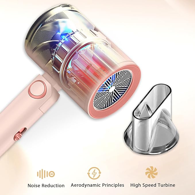 Portable Hair Blow Dryer with Nozzle, Strong Power and Double Blue Light, Making Hair Dry Fast and Comfortable Unconsciously, Suitable for Home, Travel, Salon (Blue)