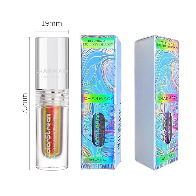 CHARMACY Liquid Chameleon Eyeshadow, Multi-Dimensional Eye Looks, Highly Pigment, Long-lasting With No Crease, Multichrome Eyeshadow Liquid Metallic Eye Makeup, 1.6g (#07)