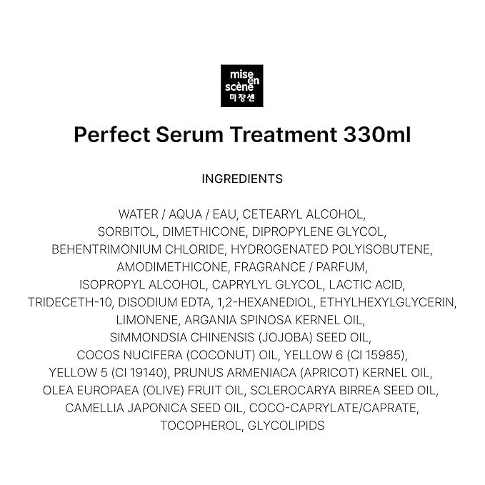 Mise En Scene Perfect Serum Treatment | ๐๐ผ๐ฟ๐ฒ๐ฎ๐ป ๐๐ฎ๐ถ๐ฟ ๐ ๐ฎ๐๐ธ for Hair Coating Effect, Treatment at Home Care, Wash off Nutritient conditioner, 11.15 Fl. Oz.(330ml)
