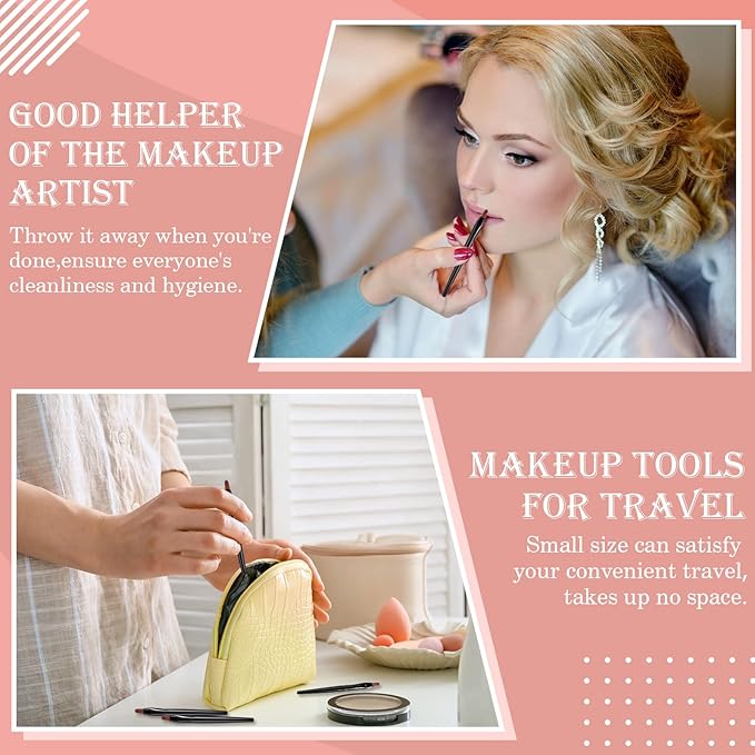 Yaomiao 120 Pcs Disposable Lip Brushes Small Lip Applicators Bulk Multifunctional Brush for Lipstick Makeup Concealer Eyebrow Foundation Blending Cosmetic Tool
