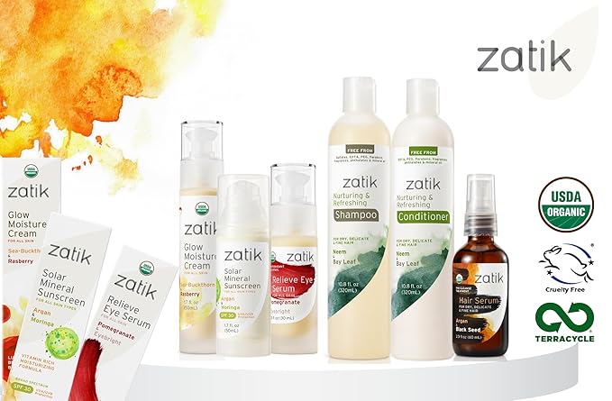 Zatik Naturals - Hair Serum with Argan & Black Seed Organic Oil Blend, For Curl enhancing and fine hair, Vegan, Non-GMO, Free of Gluten, Soy, Alcohol - pH Balanced, Biodegradable, 2.0 fl oz, 60ml