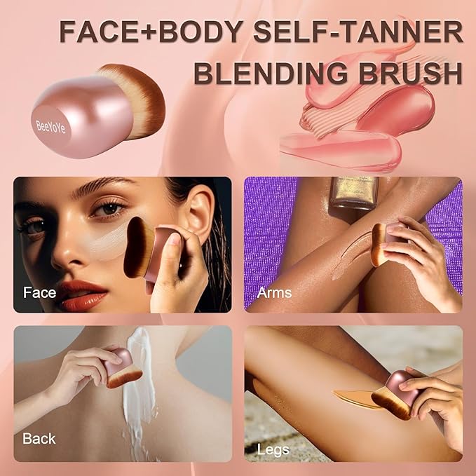 Extra Large Body Coverage Applicator,Body Makeup Brush for Self Tanner,75 mm Wide-headed Kabuki Blending Brush for Tattoo Cover up Makeup,Oval Face Leg Makeup Bronzer Brush for Tanning Lotion