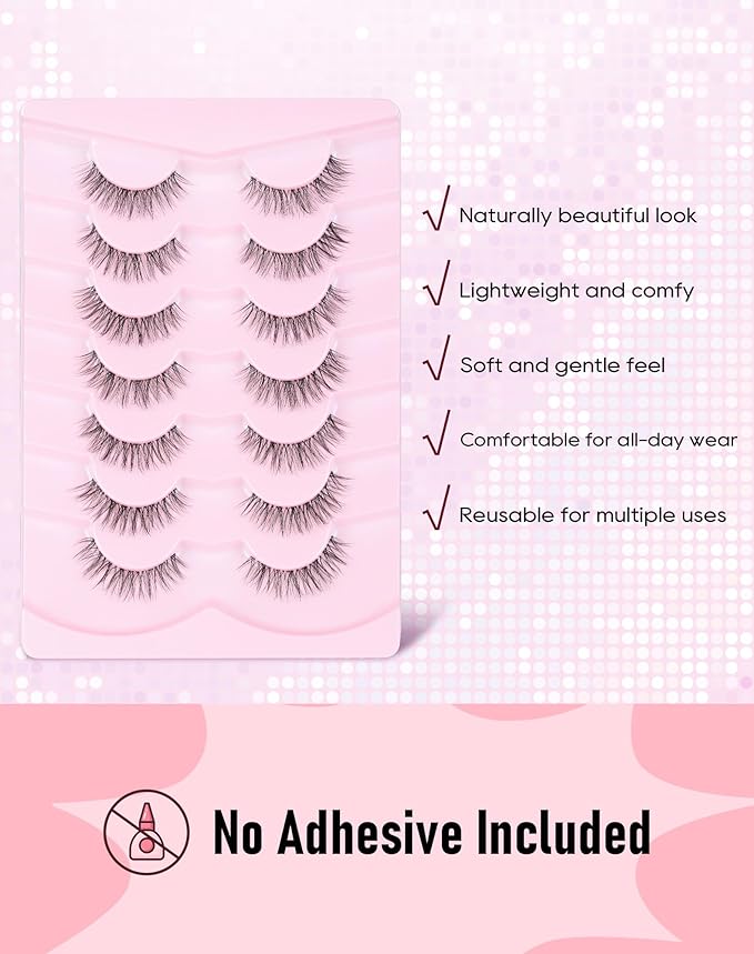 Frihappy Eyelashes Natural Fake Eyelashes Natural Eyelashes Natural Look Eye Lashes Wispy False Eyelashes FRH-18