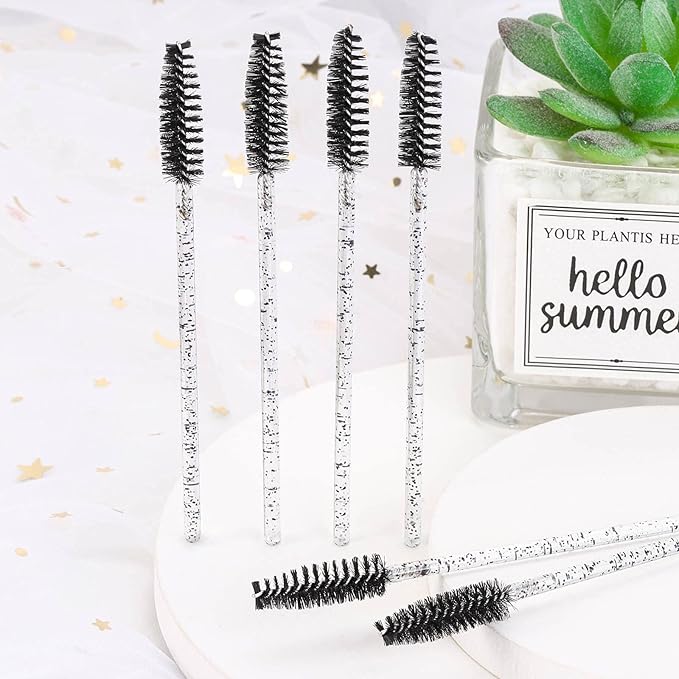 Tbestmax 1000 Disposable Mascara Wands Eyelash Brush Spoolies for Eyebrow Eye Lash Extension Black
